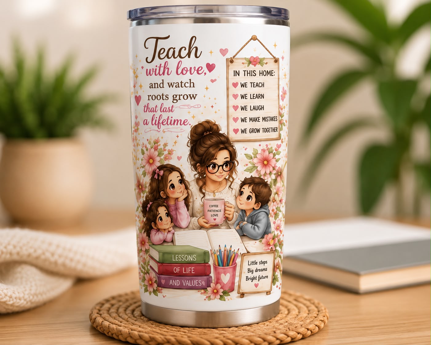 Homeschool Mom 20oz Stainless Steel Tumbler | Insulated Coffee Travel Mug