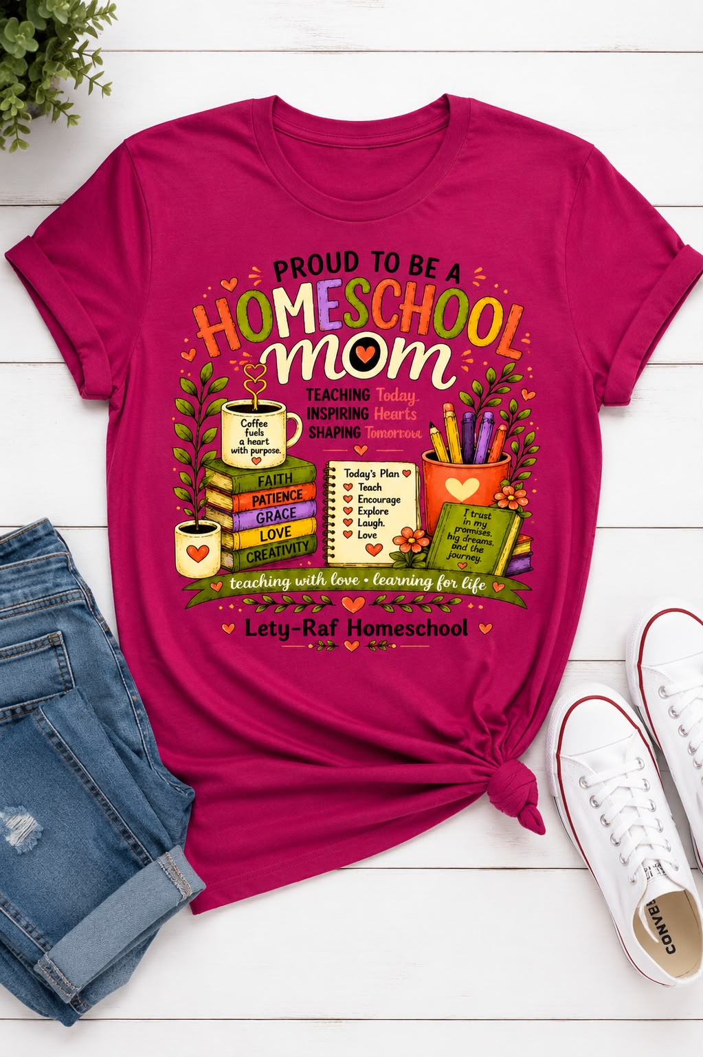 Homeschool Mom Graphic T-Shirt | Bella + Canvas 6004 Soft Women’s Tee