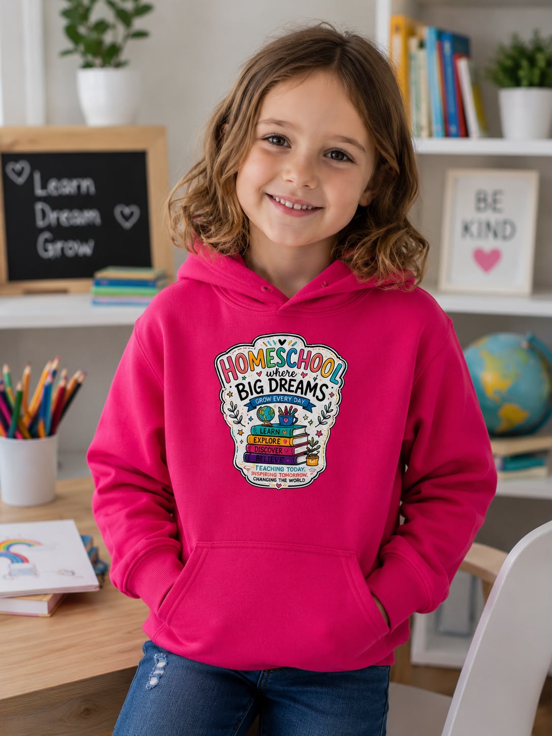 Homeschool Toddler Hoodie | Kids Learn • Dream • Grow