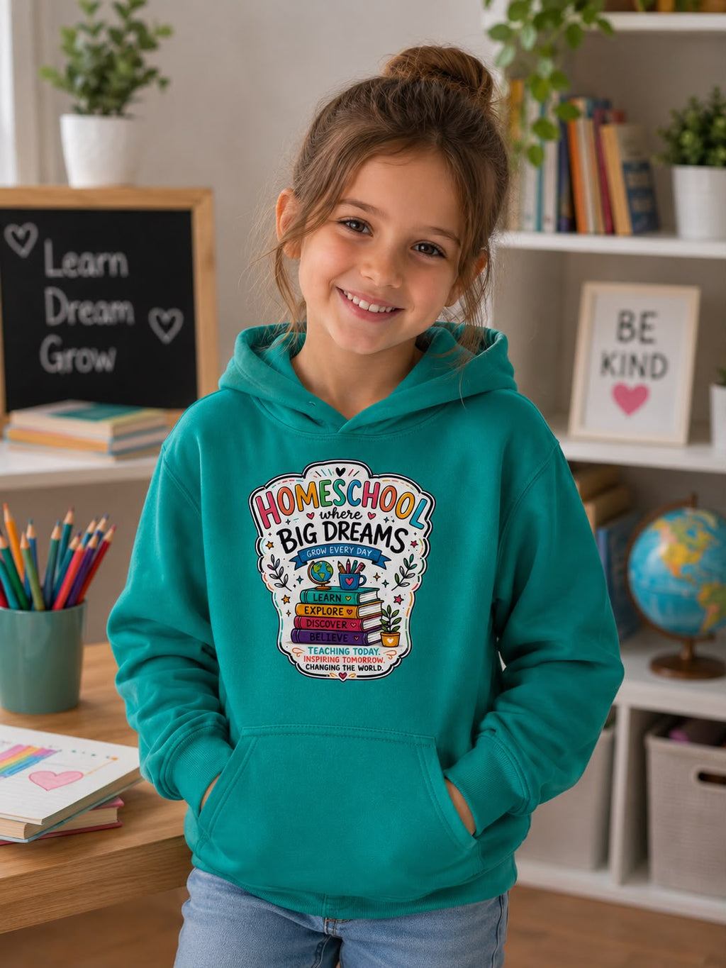 Homeschool Toddler Hoodie | Kids Learn • Dream • Grow