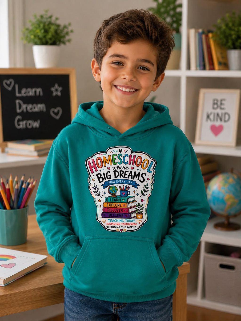 Homeschool Toddler Hoodie | Kids Learn • Dream • Grow