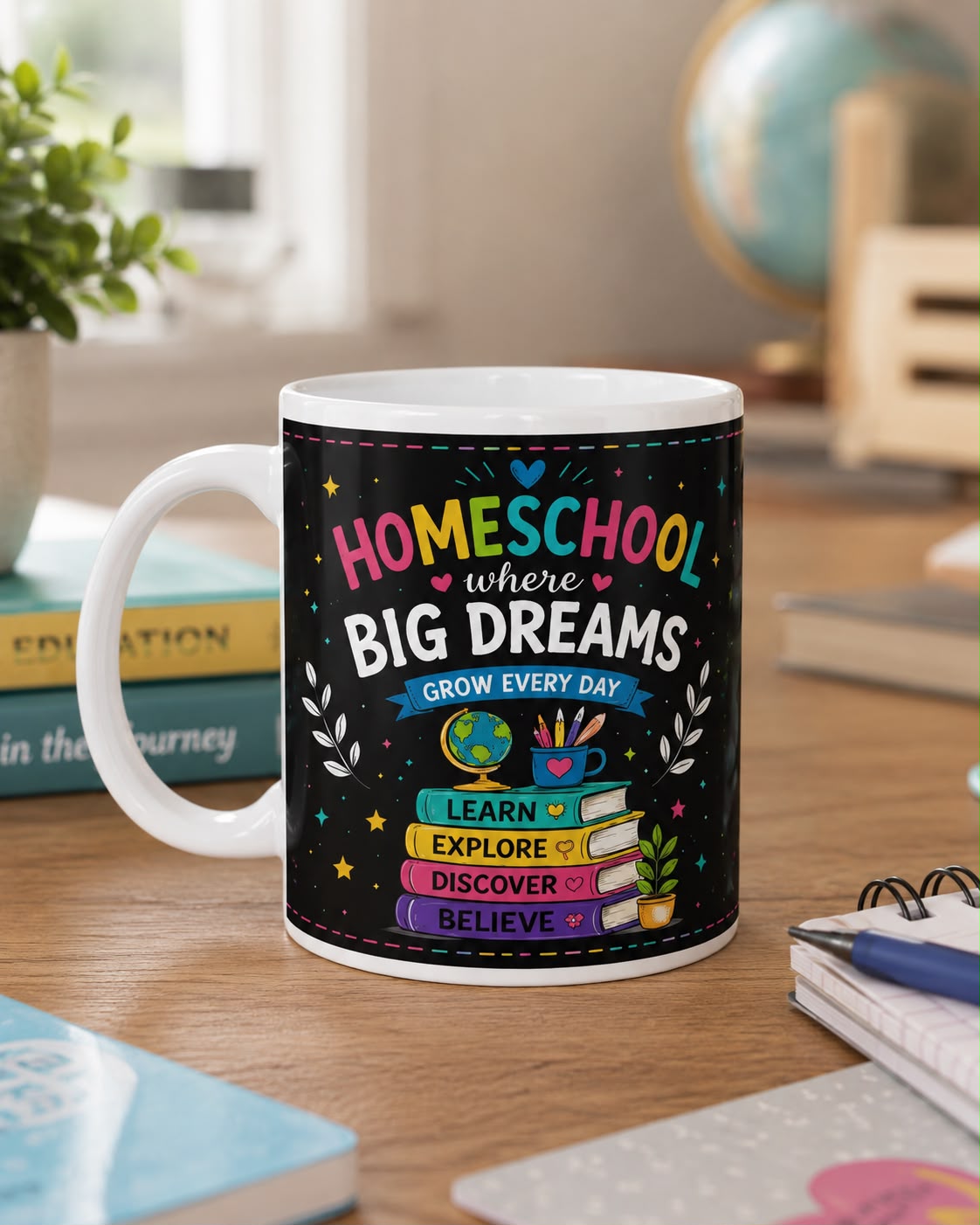 Homeschool Big Dreams Ceramic Mug | Gift for Homeschool Mom, Teacher & Learning Space (11oz/15oz)