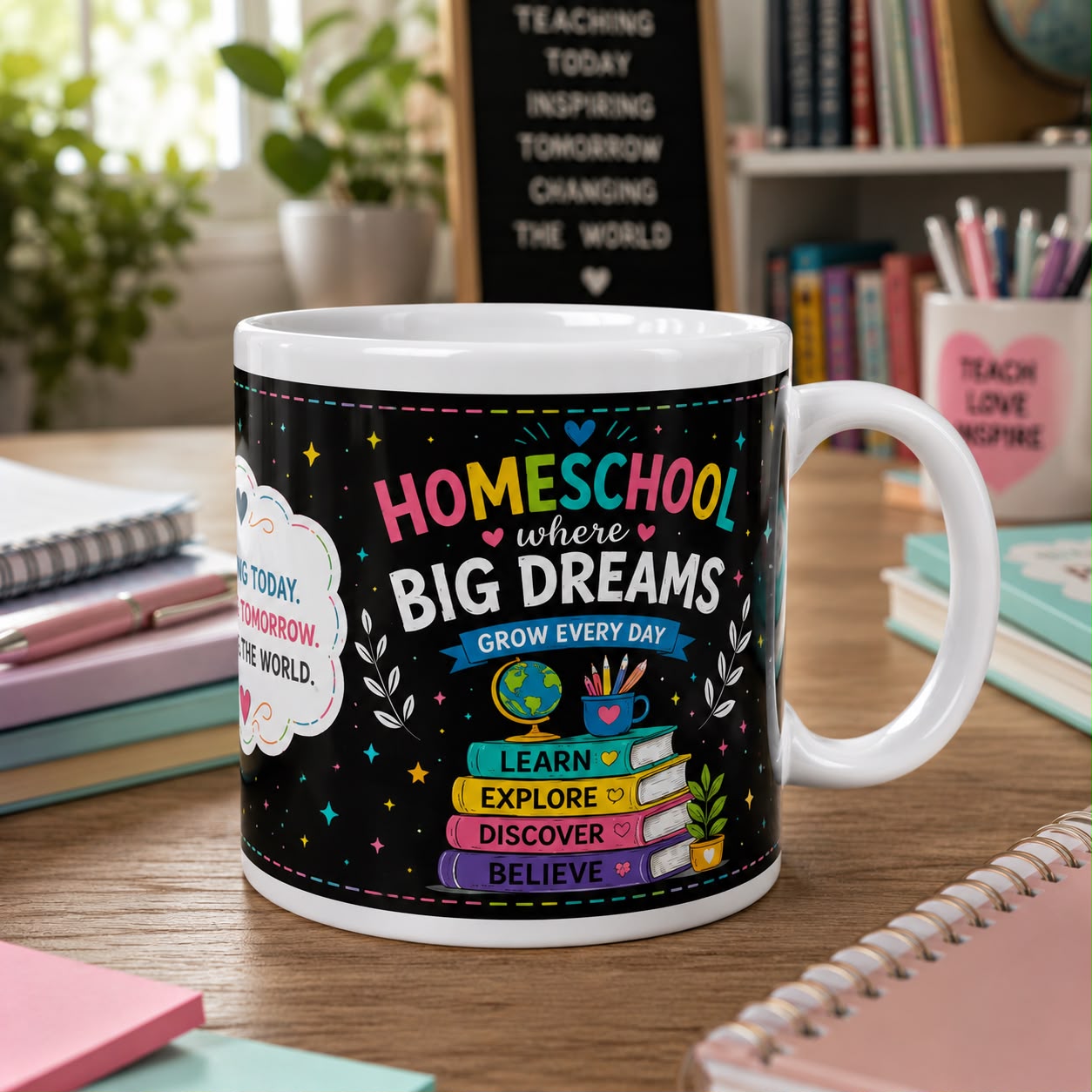 Homeschool Big Dreams Ceramic Mug | Gift for Homeschool Mom, Teacher & Learning Space (11oz/15oz)