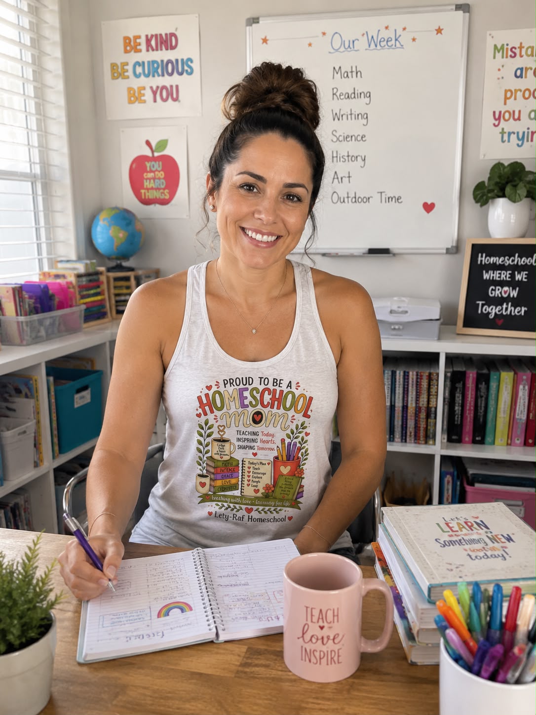 Homeschool Mom Racerback Tank | Proud to Be a Homeschool Mom | Women’s Summer Tank Top | Teacher Gift | Soft Graphic Tank