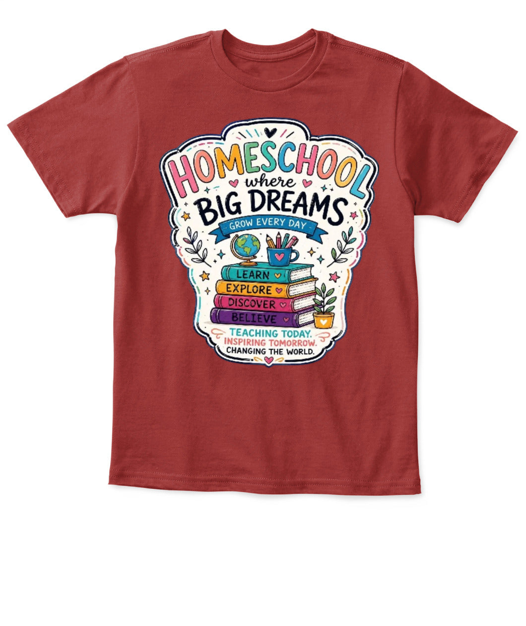 Homeschool Toddler T-Shirt | Big Dreams Learn Grow | Back to School Gift