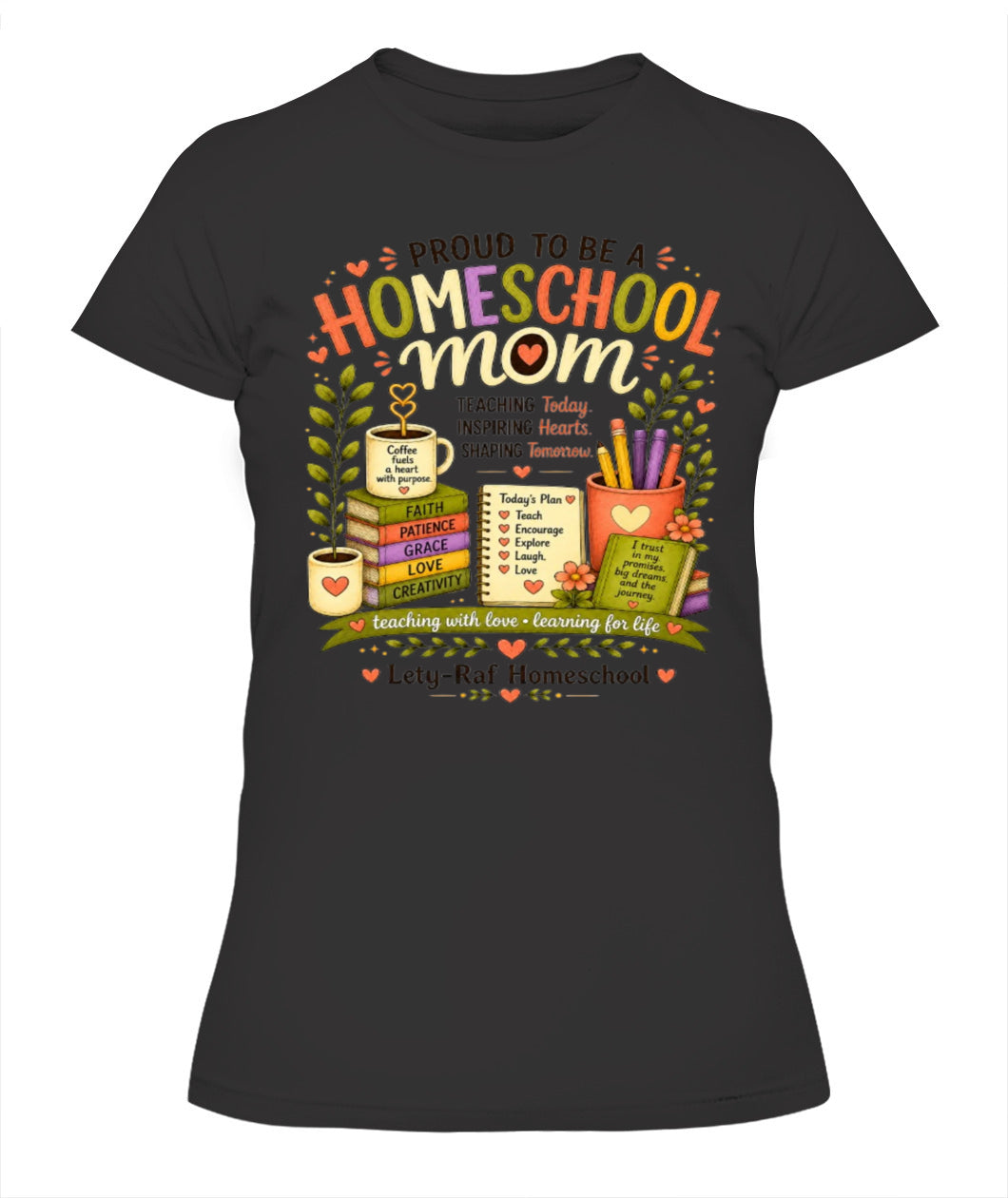 Homeschool Mom Graphic T-Shirt | Bella + Canvas 6004 Soft Women’s Tee