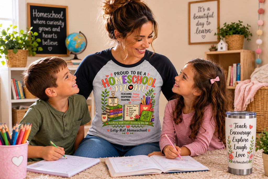 Proud to Be a Homeschool Mom Raglan Shirt | Soft Unisex Baseball Tee | Homeschool Gift