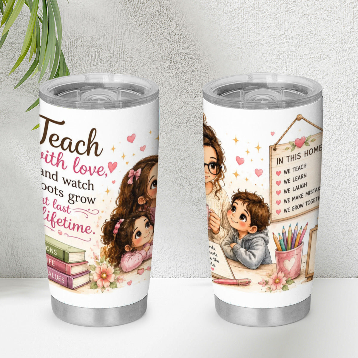 Homeschool Mom 20oz Stainless Steel Tumbler | Insulated Coffee Travel Mug